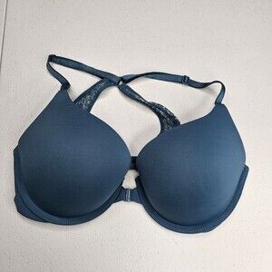 Victoria's Secret green perfect shape bra 32D front snap